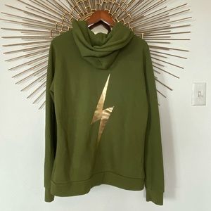 NWT Green Lightning Bolt Aviator Nation Hoodie